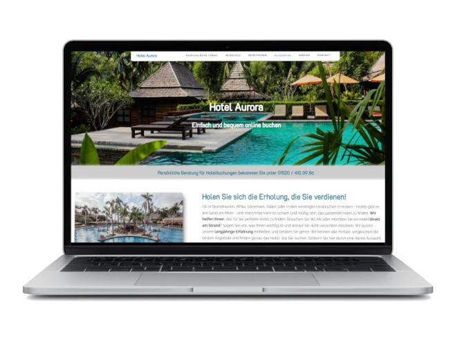 Professionell erstellte Webseite für ein Hotel im Internet