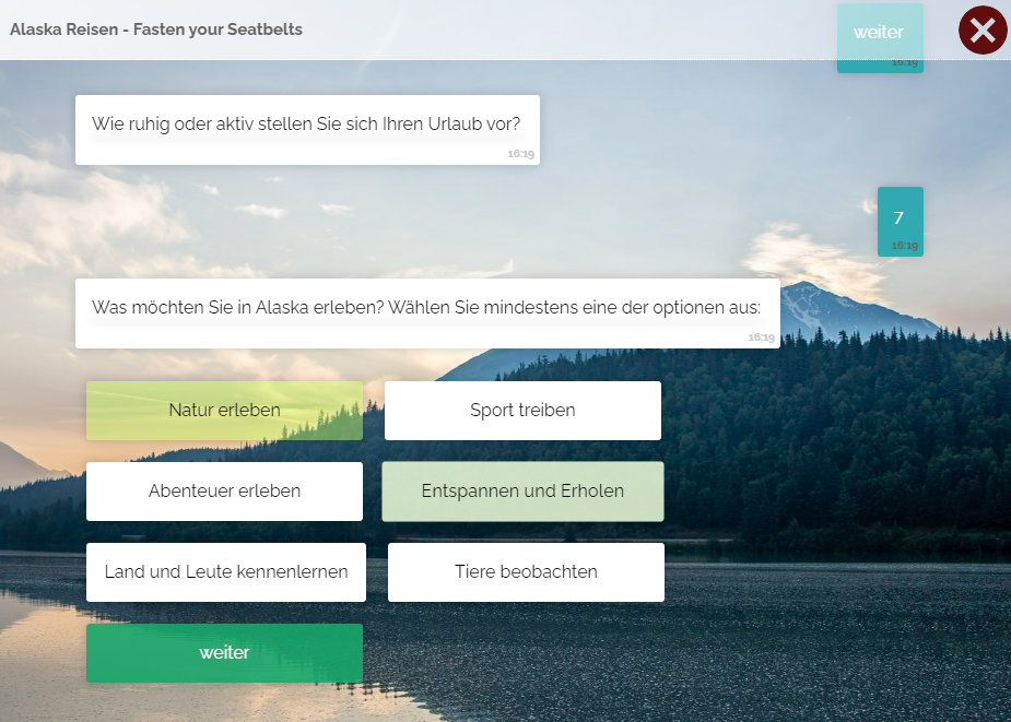 Online Projektplaner von Alaska Reisen entwickelt von Amazingh Webdesign