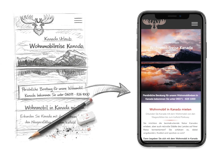 Sketched Webdesign als Umsetzung für die Internetseite (by Amazingh)